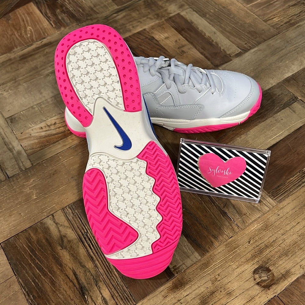 🔥Nike Court Lite 2 Platinum/Blue Women's Shoe  NWT - Picture 3 of 10